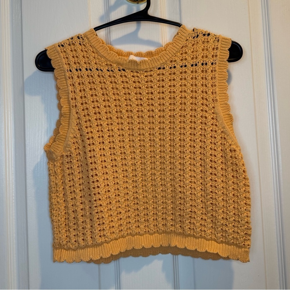 Hersy Orange Open Knit Crop Top Size M